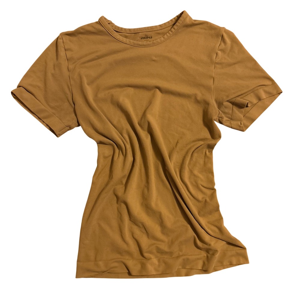 SKIMS Soft Lounge Crew Neck T Shirt Cotton Blend Tan Brown Size S